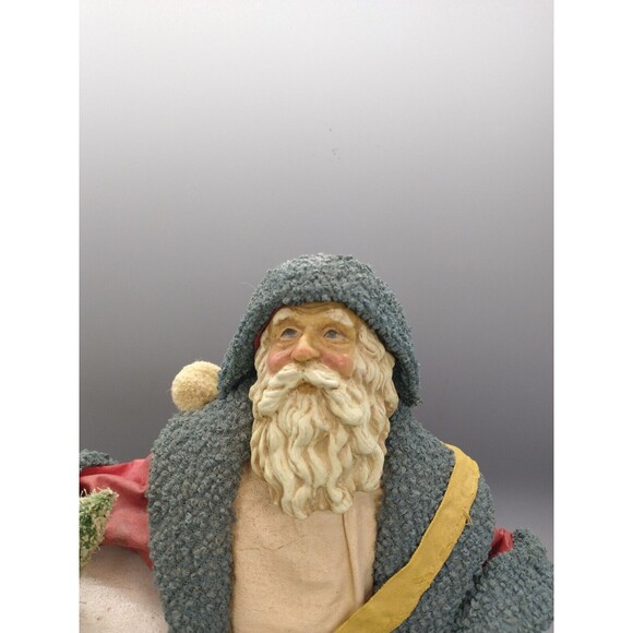 Midwest Imports Santa Father Christmas Figurine Clothtique Bottle Brush Tree - Picture 2 of 8